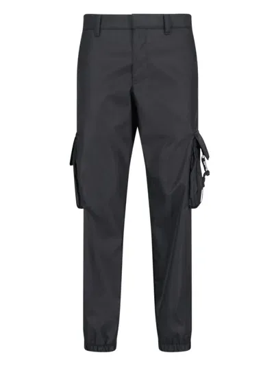 Prada Re-nylon Trousers In Black