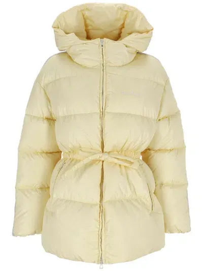 Palm Angels Down Jacket In Beige