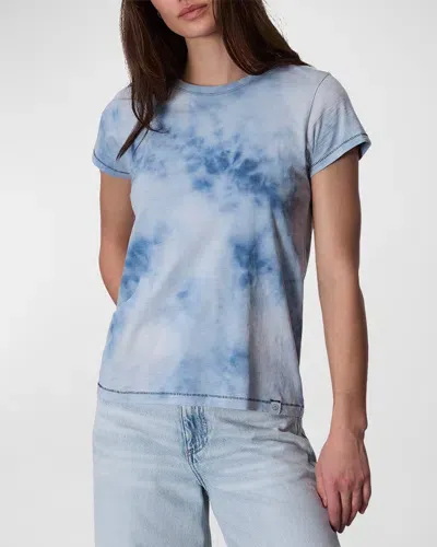 Rag & Bone The Slub Tie-dye Tee In Blue Multi