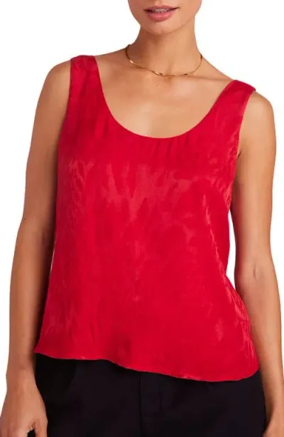 Bella Dahl Scoop Neck Satin Damask Tank In Summer Rouge