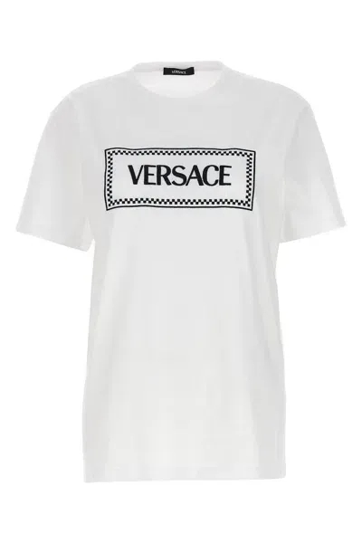 Versace Women Logo Embroidery T-shirt In Multicolor