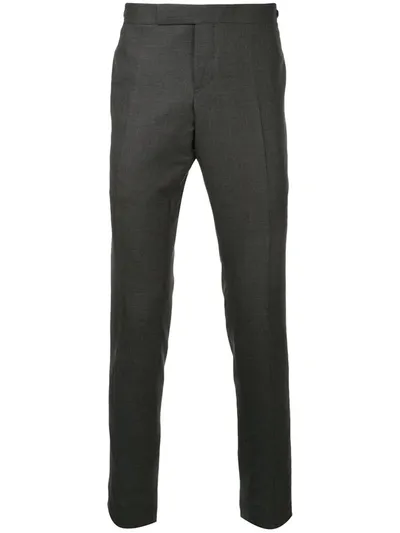 Thom Browne Dark Grey Super 120s Twill Low Rise Skinny Side Tab Trouser In <p><span Data-mce-fragment="1">you Can't Go Wrong With 's Classic Backstrap Trousers. Cra