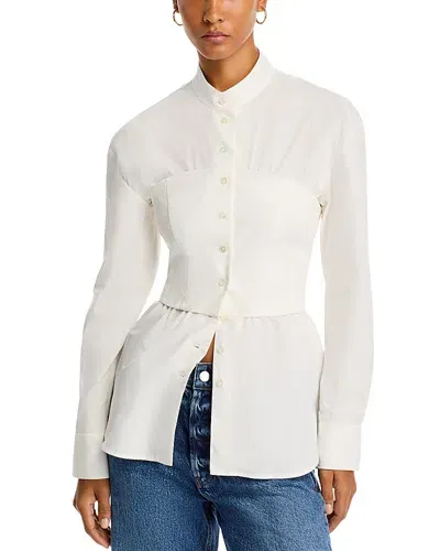 A.w.a.k.e. A. W.a. K.e. Mode Corset Collarless Shirt In White