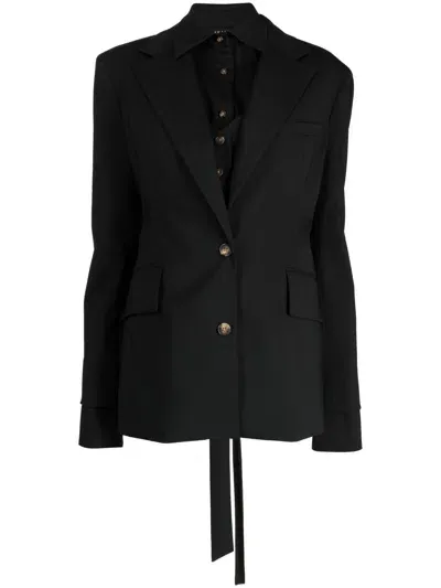 A.w.a.k.e. Cut-out Tailored Blazer In Black