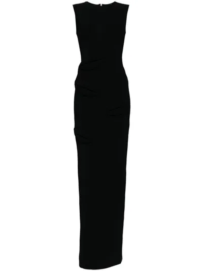 A.w.a.k.e. 3d Lip Appliqué Maxi Dress In Black