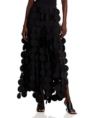 A.w.a.k.e. Multi Circle Layered Maxi Skirt In Black