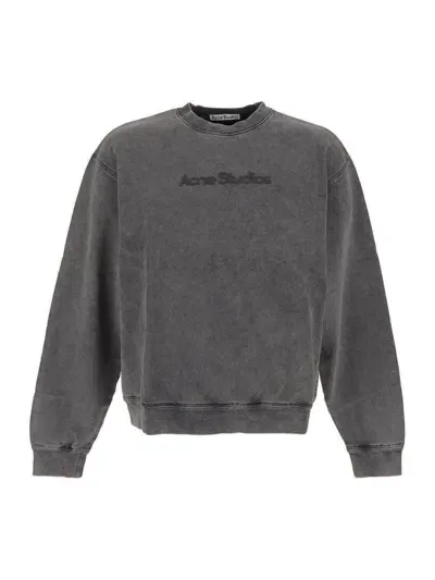 Acne Studios Blurred Logo Sweatshirt In Grey