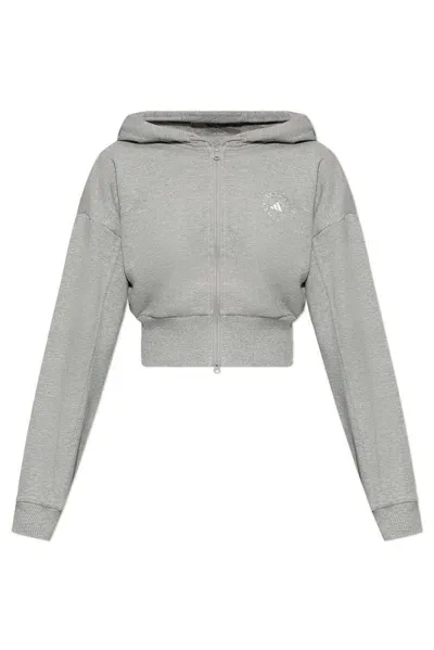 Adidas By Stella Mccartney Sportswear Cropped Hoodie In Grey