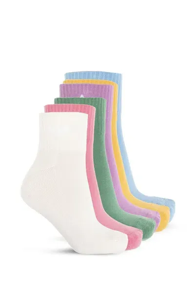 Adidas Originals 6 Pairs Mid Ankle Socks In Multi