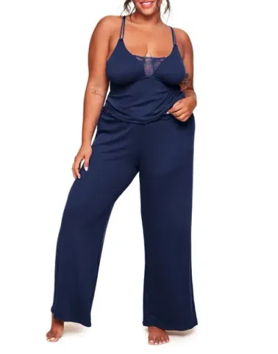 Adore Me Valencia Pajama Cami And Pants Set In Dark Blue