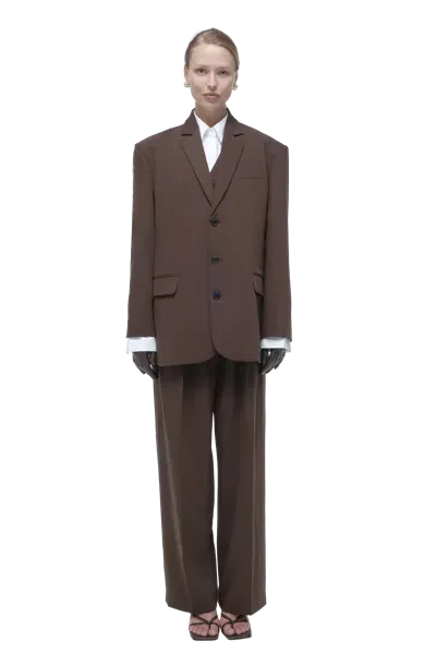 Afterhours Oversized Tailored Suit Blazer In Brown