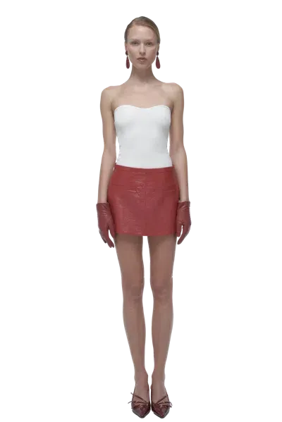 Afterhours Patent Leather Mini Skirt In Red