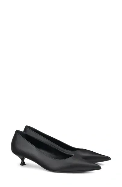 Agl Attilio Giusti Leombruni Agl Lenor Pointed Toe Kitten Heel Pump In Nero-nero