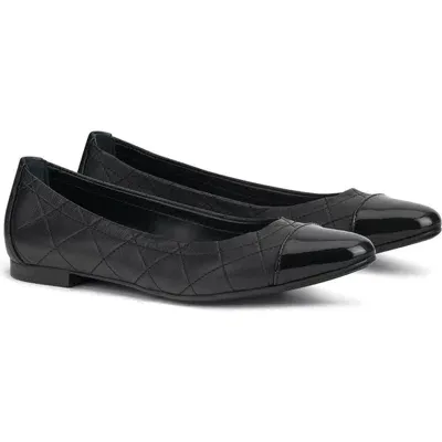 Agl Attilio Giusti Leombruni Agl Naomi Quilted Cap Toe Ballet Flat In Nero-nero