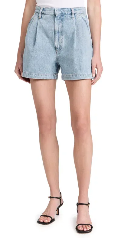 Agolde Ellis Wide-leg Shorts In Blue