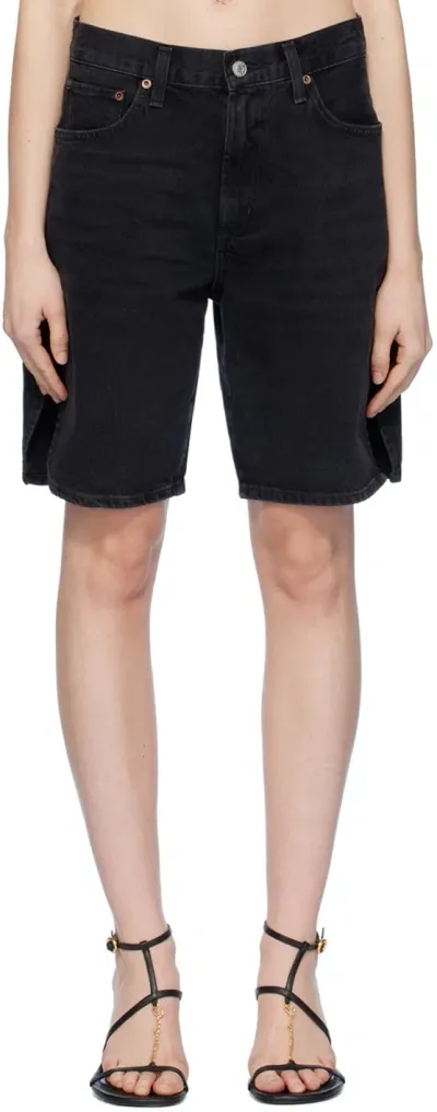 Agolde Black Vida Denim Shorts