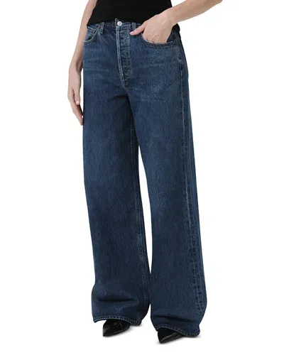 Agolde Dame High Rise Wide Leg Jeans In Enamour