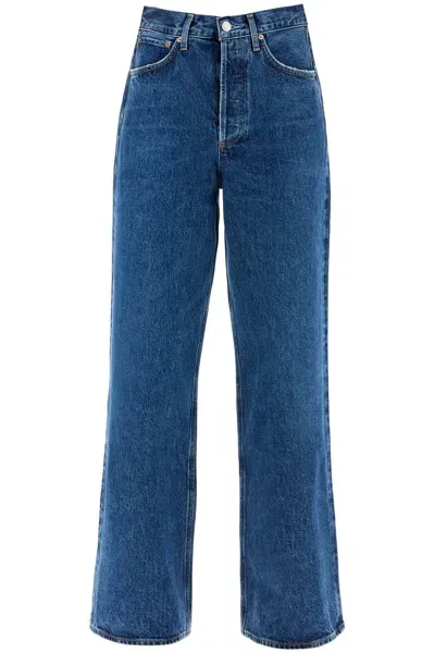 Agolde Dame Wide Leg Jeans In Blue