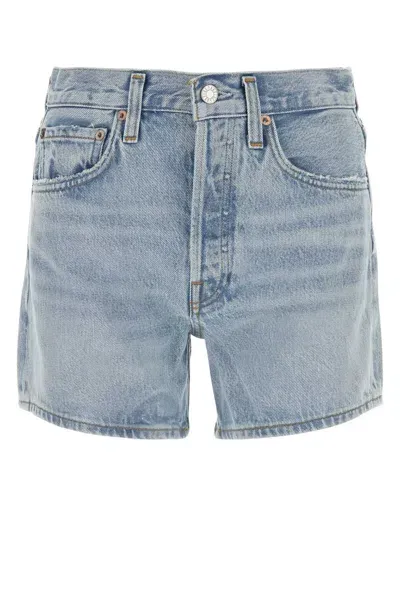 Agolde Denim Parker Shorts In Blue