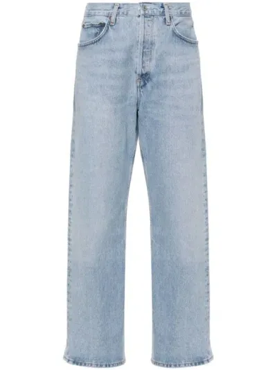 Agolde Fran Low-rise Straight-leg Jeans In Blue