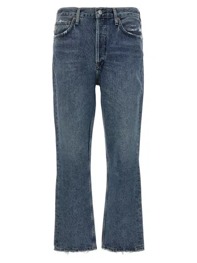 Agolde 'riley Crop' Jeans In Blue