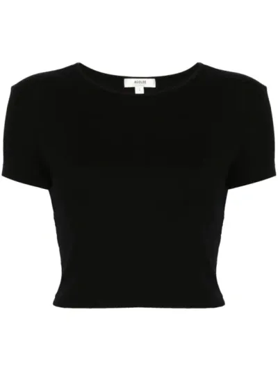 Agolde Savannah Cropped T-shirt In Black