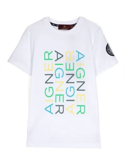 Aigner Kids' Logo-printed T-shirt In White