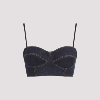 Alaïa Alaia Cotton Bra 36 In Blue