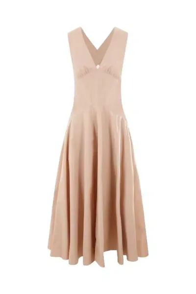 Alaïa Alaia Cotton Midi Dress In Beige