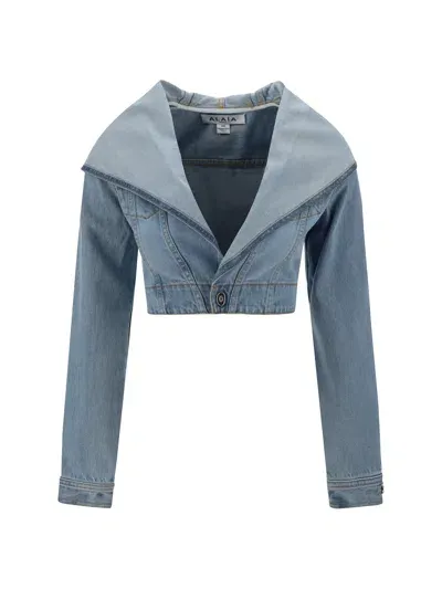 Alaïa Hooded Jacket In Bleu Clair