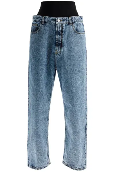 Alaïa Knit Band Jeans In Blue