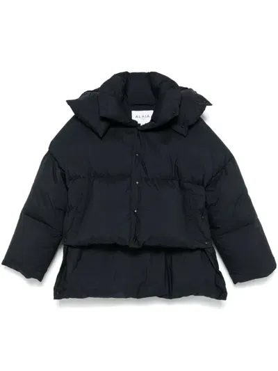 Alaïa Nylon Short Padded Jacket In Black