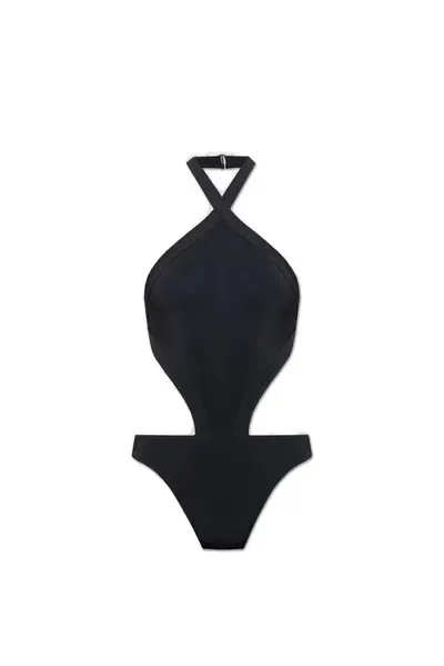 Alaïa Trikini Halterneck One Piece Swimsuit In Black