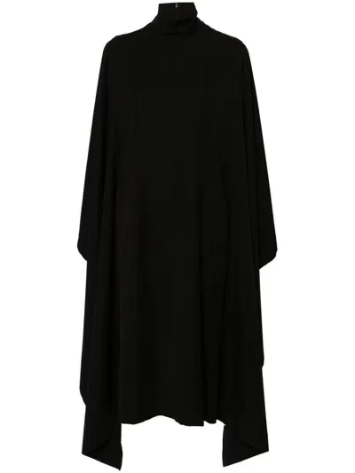 Alainpaul Draped Midi Dress In Black