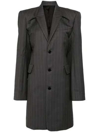 Alainpaul Pinstripe-print Wool Blazer In Grey