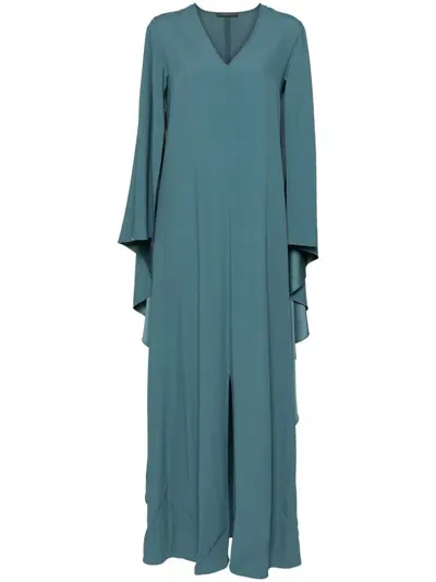 Alberta Ferretti Crepe Kaftan In Blue