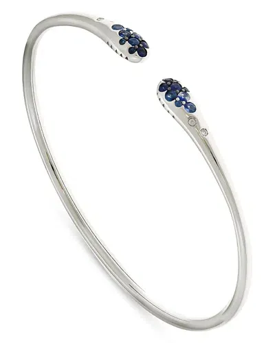 Alberto Milani 18k Ombre White Gold Via Fiori Scuri Diamond & Blue Sapphire Cuff Bracelet - Exclusive, Italy Campai In Blue/white