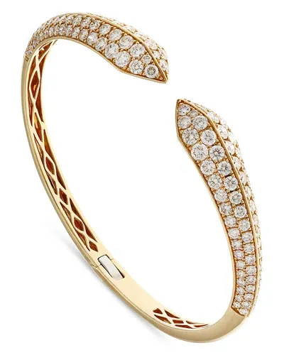 Alberto Milani 18k Yellow Gold Via Fiori Chiari Diamond Kiss Cuff Bracelet