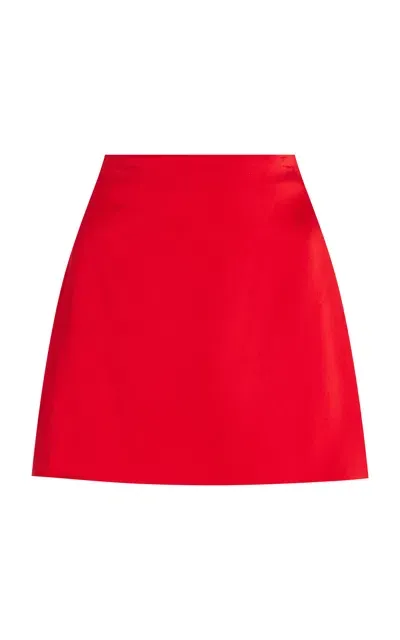 Alejandra Alonso Rojas Satin Mini Skirt In Red