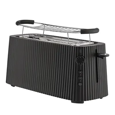 Alessi Plisse Stainless Steel Two-slice Toaster In Black