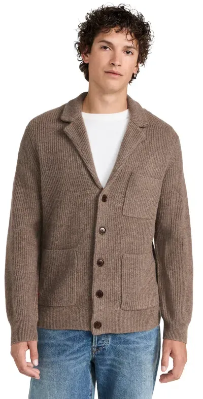 Alex Mill Mitchell Cardigan In Marled Cashmere Heather Walnut