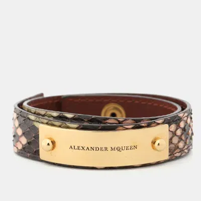 Pre-owned Alexander Mcqueen Multicolor Python Bracelet