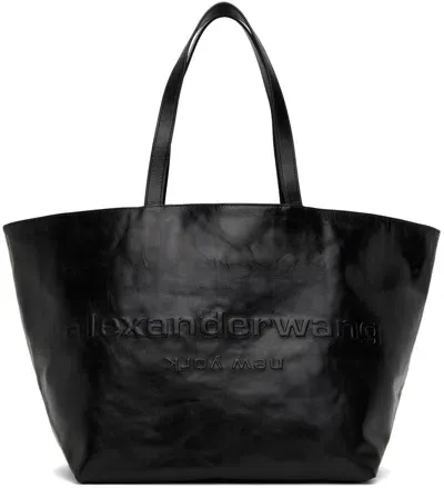 Alexander Wang Black Punch Leather Tote In 001black