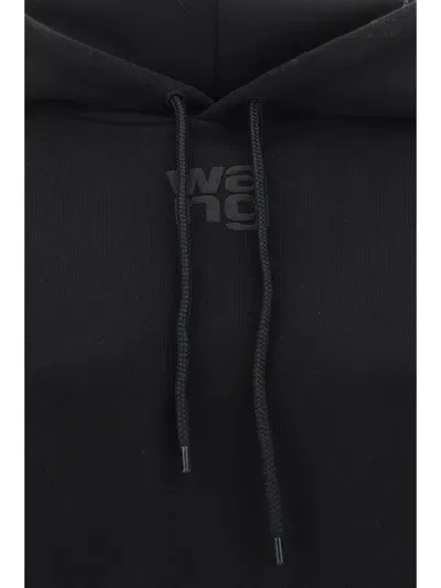 Alexander Wang Essential Terry Hoodie With Puff Paint L In Dark Grey