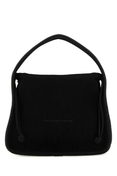 Alexander Wang Ryan Small Knitted Top Handle Bag In Black