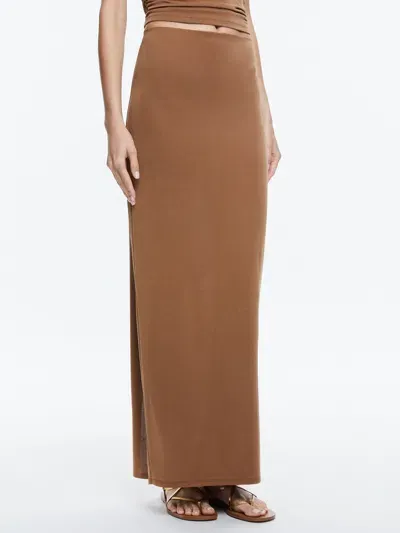 Alice And Olivia Agatha Long Pencil Skirt In Camel