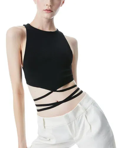 Alice And Olivia Latia Tie Waist Knit Tank In Nocolor