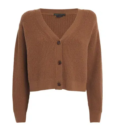 Alice And Olivia Wool-cashmere Jannie Cardigan In Brown