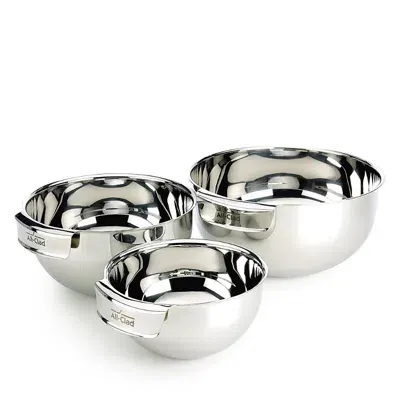 All-clad All Clad 3-piece Stainless Steel Bowl Set In Gray