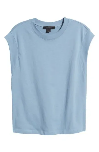 Allsaints Esme Cotton Crewneck T-shirt In Denim Blue